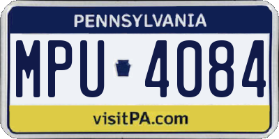 PA license plate MPU4084
