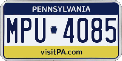 PA license plate MPU4085