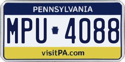 PA license plate MPU4088
