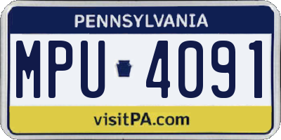 PA license plate MPU4091