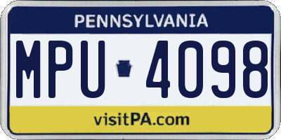 PA license plate MPU4098