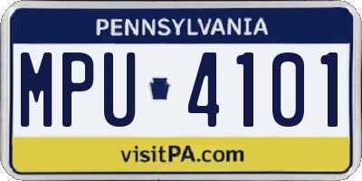 PA license plate MPU4101