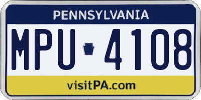 PA license plate MPU4108