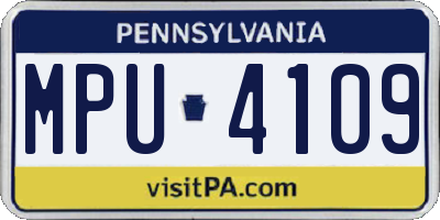 PA license plate MPU4109