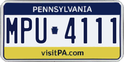 PA license plate MPU4111