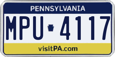 PA license plate MPU4117