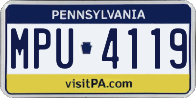 PA license plate MPU4119