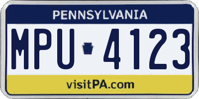 PA license plate MPU4123