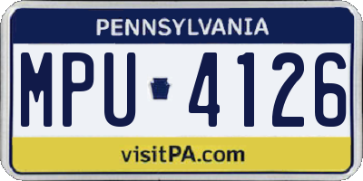 PA license plate MPU4126