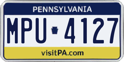 PA license plate MPU4127