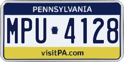 PA license plate MPU4128