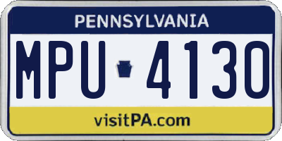 PA license plate MPU4130