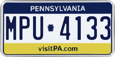 PA license plate MPU4133