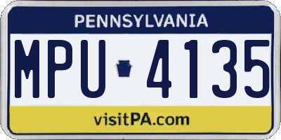 PA license plate MPU4135