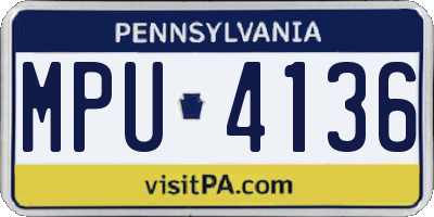 PA license plate MPU4136