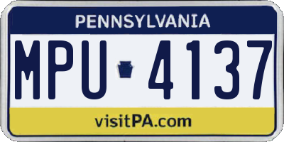 PA license plate MPU4137