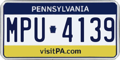 PA license plate MPU4139