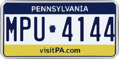 PA license plate MPU4144