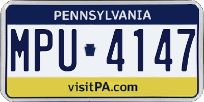 PA license plate MPU4147
