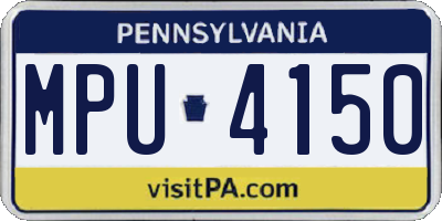 PA license plate MPU4150