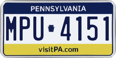 PA license plate MPU4151
