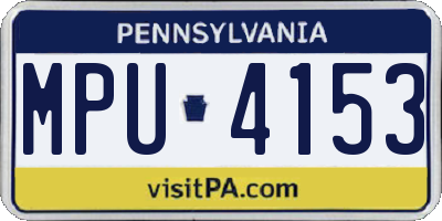 PA license plate MPU4153