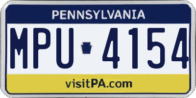 PA license plate MPU4154