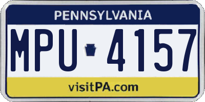 PA license plate MPU4157