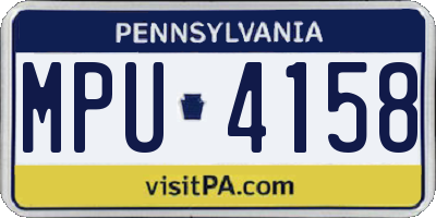 PA license plate MPU4158