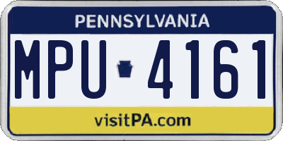 PA license plate MPU4161