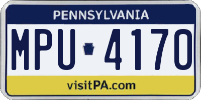PA license plate MPU4170