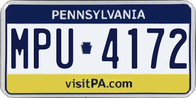 PA license plate MPU4172