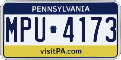 PA license plate MPU4173