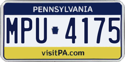 PA license plate MPU4175