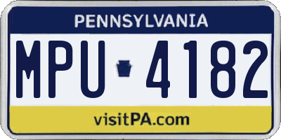 PA license plate MPU4182