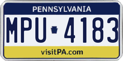 PA license plate MPU4183