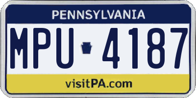 PA license plate MPU4187