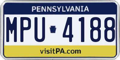 PA license plate MPU4188