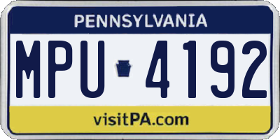 PA license plate MPU4192