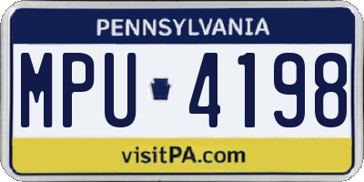 PA license plate MPU4198