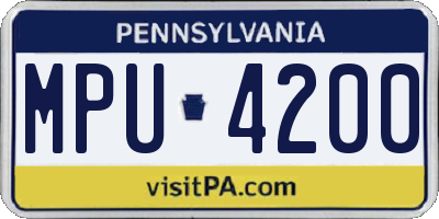 PA license plate MPU4200