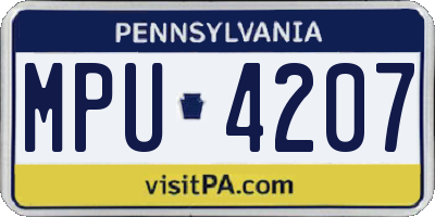 PA license plate MPU4207