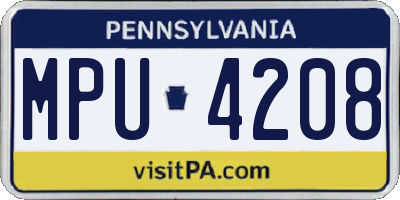 PA license plate MPU4208