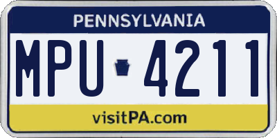 PA license plate MPU4211