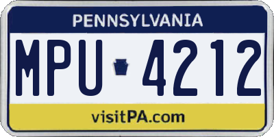 PA license plate MPU4212