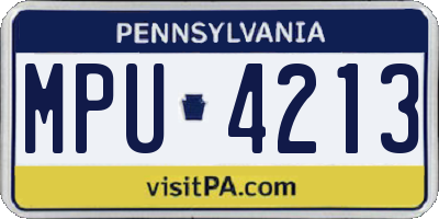 PA license plate MPU4213