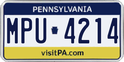 PA license plate MPU4214