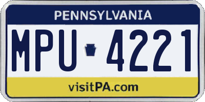 PA license plate MPU4221