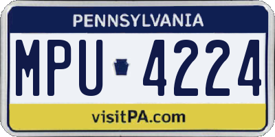 PA license plate MPU4224