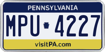 PA license plate MPU4227